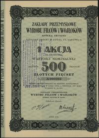 1 akcja na 500 złotych 1938, Łódź, numeracja 000