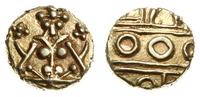 fanam 1799-1868, złoto 0.35 g, 6.2 mm, ładnie za
