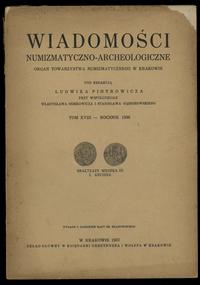 czasopisma, Wiadomości Numizmatyczno-Archeologiczne Tom XVIII (1936), Kraków 1937