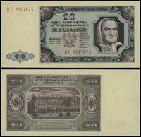 20 złotych 1.07.1948, seria KE, numeracja 221707