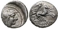 denar 91 pne, Rzym, Aw: Głowa Romy w hełmie w pr