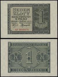 1 złoty 1.08.1941, seria AF, numeracja 3648474, 