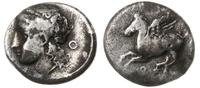 drachma 350-300 pne, Aw: Głowa Afrodyty w lewo, 
