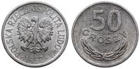 50 groszy 1957, Warszawa, aluminium, przetarte t