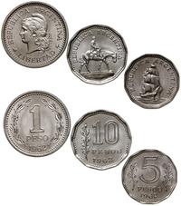 lot 3 monet 1962, 1 peso, 5 pesos, 10 pesos, sta