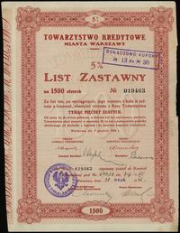 Polska, 5-cio procentowy list zastawny na 1.500 złotych, 05.12.1924
