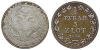 Polska, 3/4 rubla  = 5 złotych, 1838 MW