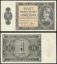 1 złoty 1.10.1938, seria IG, numeracja 6484934, 
