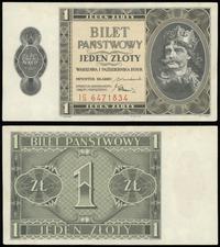 1 złoty 1.10.1938, seria IG, numeracja 6471834, 