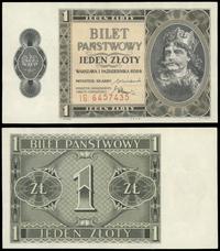 1 złoty 1.10.1938, seria IG, numeracja 6457435, 