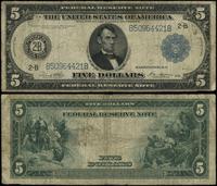 5 dolarów 1914, niebieska pieczeć, podpisy: Whit