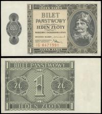 1 złoty 1.10.1938, seria IG, numeracja 6471991, 
