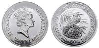 30 dolarów 1992, ptak Kookaburra, 1 kg srebra pr