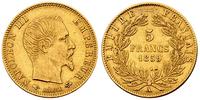 5 franków 1859/A, złoto 1.62 g