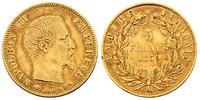5 franków 1859/A, złoto 1.59 g