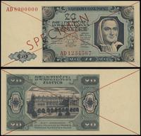 20 złotych 1.07.1948, czerwone dwukrotne skreśle