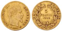 5 franków 1859/BB, złoto 1.58 g