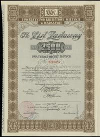 5% list zastawny na 2500 złotych 15.12.1936, War