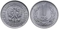1 złoty 1971, Warszawa, aluminium, wyśmienity, P
