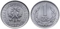 1 złoty 1972, Warszawa, aluminium, wyśmienity, P