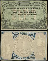 Polska, bon na 1 złoty = 15 kopiejek, ok. 1864