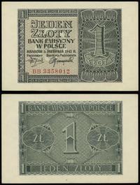 1 złoty 1.08.1941, seria BB 3358012, nieco zaokr
