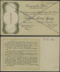 Polska, bilet skarbowy na 10.000 złotych na okres 12 miesięcy, 24.01.1939