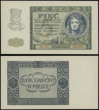 5 złotych 1.08.1941, seria AC 6540855, piękne, L