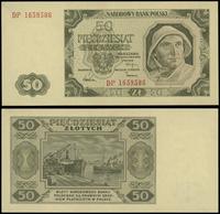 50 złotych 1.07.1948, seria DP 1659586, złamane,