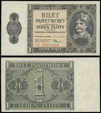 1 złoty 1.10.1938, seria IF 5901309, po subtelne