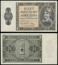 1 złoty 1.10.1938, seria IG 6484960, po subtelne