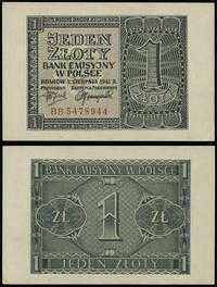 1 złoty 1.08.1941, seria BB 5478944, złamany róg