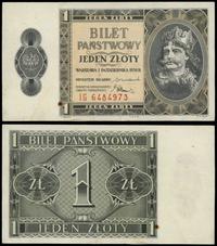 1 złoty 1.10.1938, seria IG, numeracja 6484973, 