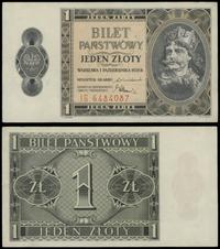 1 złoty 1.10.1938, seria IG, numeracja 6484087, 