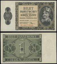 1 złoty 1.10.1938, seria IG, numeracja 6471923, 