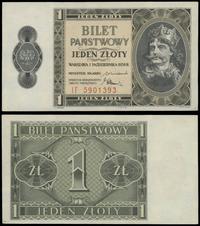 1 złoty 1.10.1938, seria IF, numeracja 5901393, 