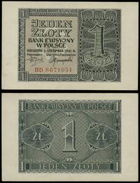 1 złoty 1.08.1941, seria BD, numeracja 8671031, 