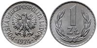 1 złoty 1974, Warszawa , aluminium, piękne, Parc