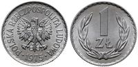 1 złoty 1975, Warszawa , aluminium, piękne, Parc