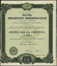 1 akcja na 500 złotych 1929, numeracja 2067, z t