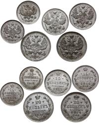 Rosja, zestaw: 2 x 10 kopiejek, 2 x 15 kopiejek, 2 x 20 kopiejek, 1914 i 1915