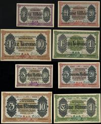 zestaw banknotów obozowych, 10, 20 filerów, 1 i 