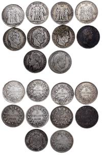 zestaw: 10 x 5 franków, 4 x Ludwik Filip I 1830-