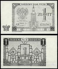 czarnodruk projektu banknotu 1 złoty 1.07.1955, 