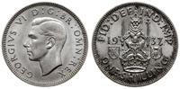 1 szyling 1937, srebro próby 500, pięknie zachow