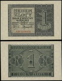 1 złoty 1.08.1941, seria AD, numeracja 1204400, 