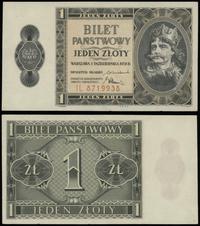 1 złoty 1.10.1938, seria IL 8719938, minimalne u