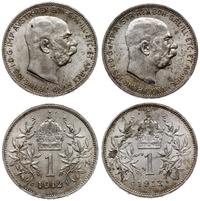Austria, zestaw 2 x 1 korona, 1912, 1913