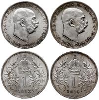 Austria, lot 2 x 1 korona, 1913, 1914