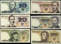 zestaw 6 banknotów:, 10 złotych 1.06.1982, 20 zł